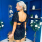 Selena Open Back Sequin Mini Dress Black