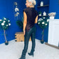 Yvette Detailed Sequin Longline Top Coco