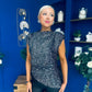 Yvette Detailed Sequin Longline Top Black