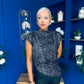 Yvette Detailed Sequin Longline Top Black