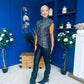 Yvette Detailed Sequin Longline Top Black