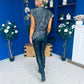 Yvette Detailed Sequin Longline Top Black