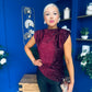 Yvette Detailed Sequin Longline Top Burgundy
