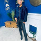 Cody Sequin Bomber Jacket Navy