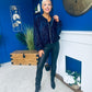 Cody Sequin Bomber Jacket Navy