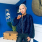 Cody Sequin Bomber Jacket Navy