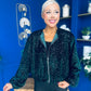 Cody Sequin Bomber Jacket Forest