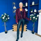 Cody Sequin Bomber Jacket Burgundy