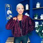 Cody Sequin Bomber Jacket Burgundy