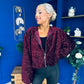 Cody Sequin Bomber Jacket Burgundy