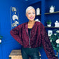 Cody Sequin Bomber Jacket Burgundy