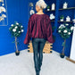 Cody Sequin Bomber Jacket Burgundy