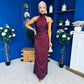 Jayden Halterneck Occasion Dress Burgundy