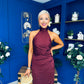 Jayden Halterneck Occasion Dress Burgundy