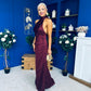 Jayden Halterneck Occasion Dress Burgundy