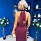 Jayden Halterneck Occasion Dress Burgundy