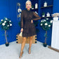 Sara Lace High Neck Mini Dress Coco