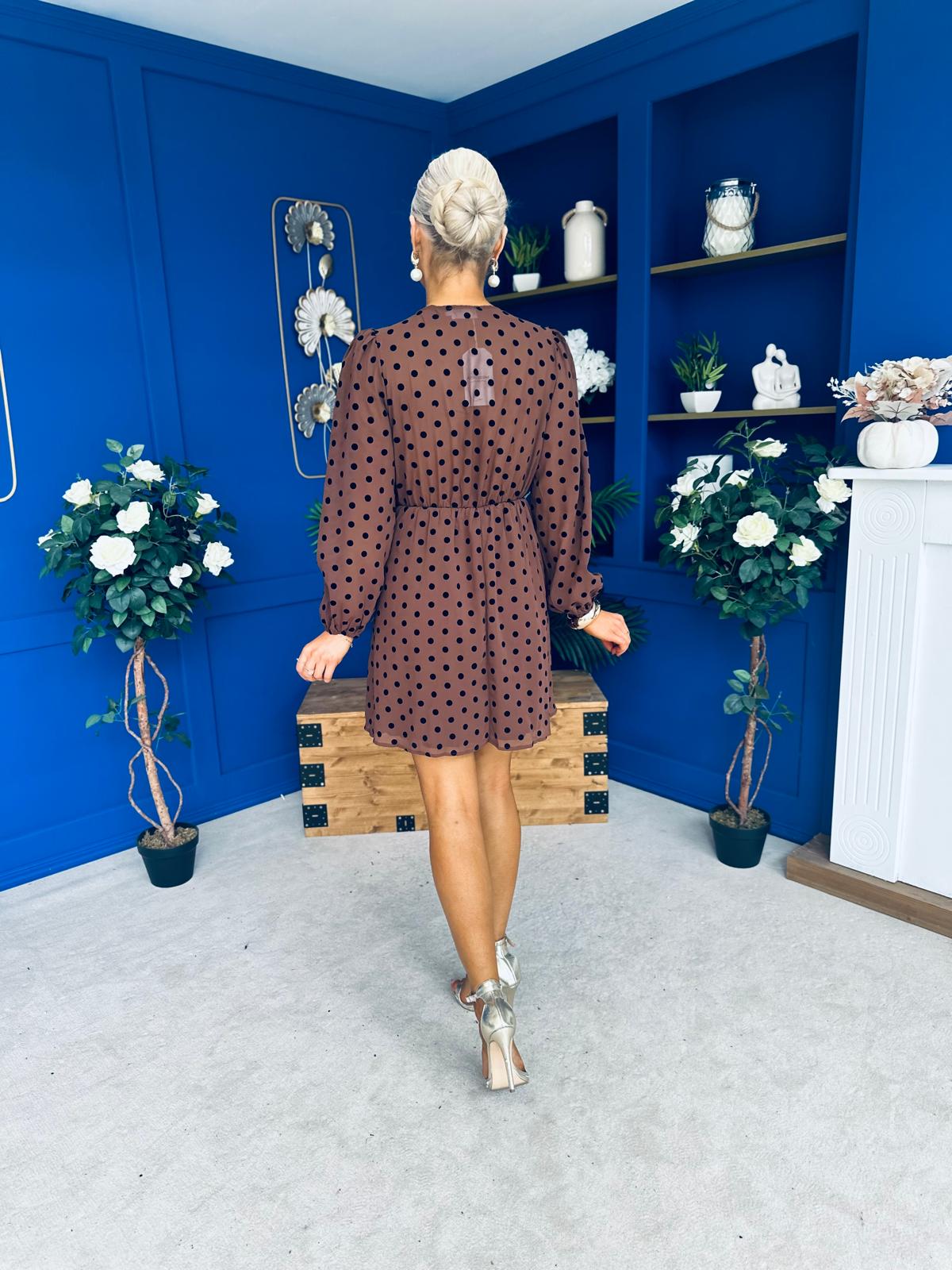 Karen Banded Mini Dress Polka Coco