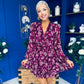 Melissa Banded Mini Dress Floral Violet
