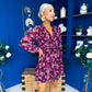 Melissa Banded Mini Dress Floral Violet