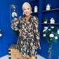 Helena Metallic Leaf Mini Dress Coco Pre Order 3 Oct