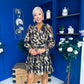 Helena Metallic Leaf Mini Dress Coco Pre Order 3 Oct
