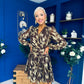 Helena Metallic Leaf Mini Dress Coco Pre Order 3 Oct