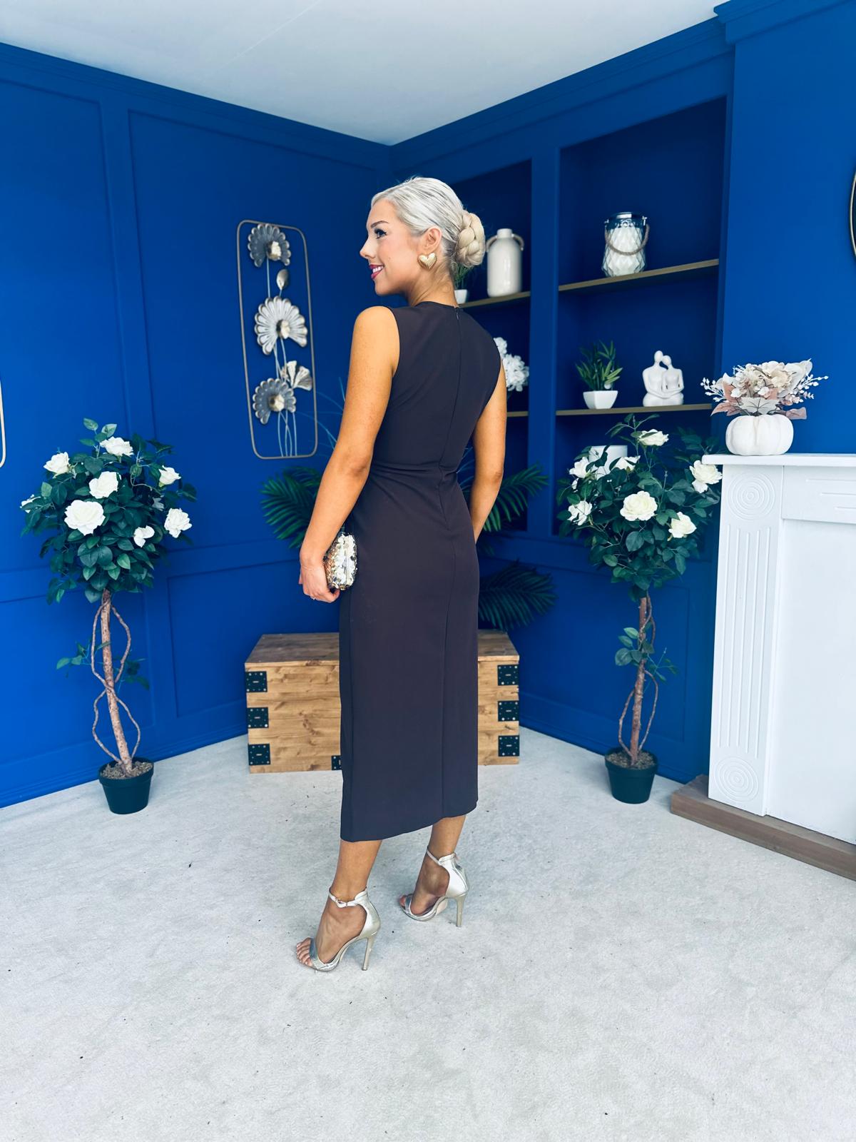 Sally Button Detail Midi Dress Coco