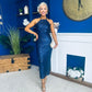 Aifric Sequin Slinky Dress Navy