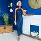 Aifric Sequin Slinky Dress Navy