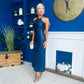 Aifric Sequin Slinky Dress Navy
