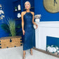 Aifric Sequin Slinky Dress Navy