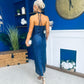 Aifric Sequin Slinky Dress Navy