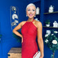 Aifric Sequin Slinky Dress Red
