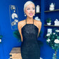 Aifric Sequin Slinky Dress Black