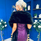 Tiana Faux Fur Shawl Black