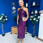 Aifric Sequin Slinky Dress Violet