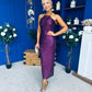 Aifric Sequin Slinky Dress Violet