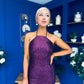 Aifric Sequin Slinky Dress Violet