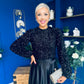 Janis Detailed Sequin Top Black