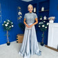 Kylie Satin Maxi Skirt Grey