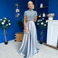 Kylie Satin Maxi Skirt Grey