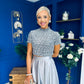 Kendra Detailed Sequin Top Grey