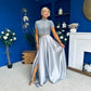 Kylie Satin Maxi Skirt Grey