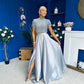 Kylie Satin Maxi Skirt Grey