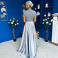 Kylie Satin Maxi Skirt Grey