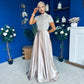 Kylie Satin Maxi Skirt Beige