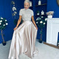 Kylie Satin Maxi Skirt Beige