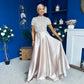 Kylie Satin Maxi Skirt Beige