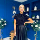 Kendra Detailed Sequin Top Black